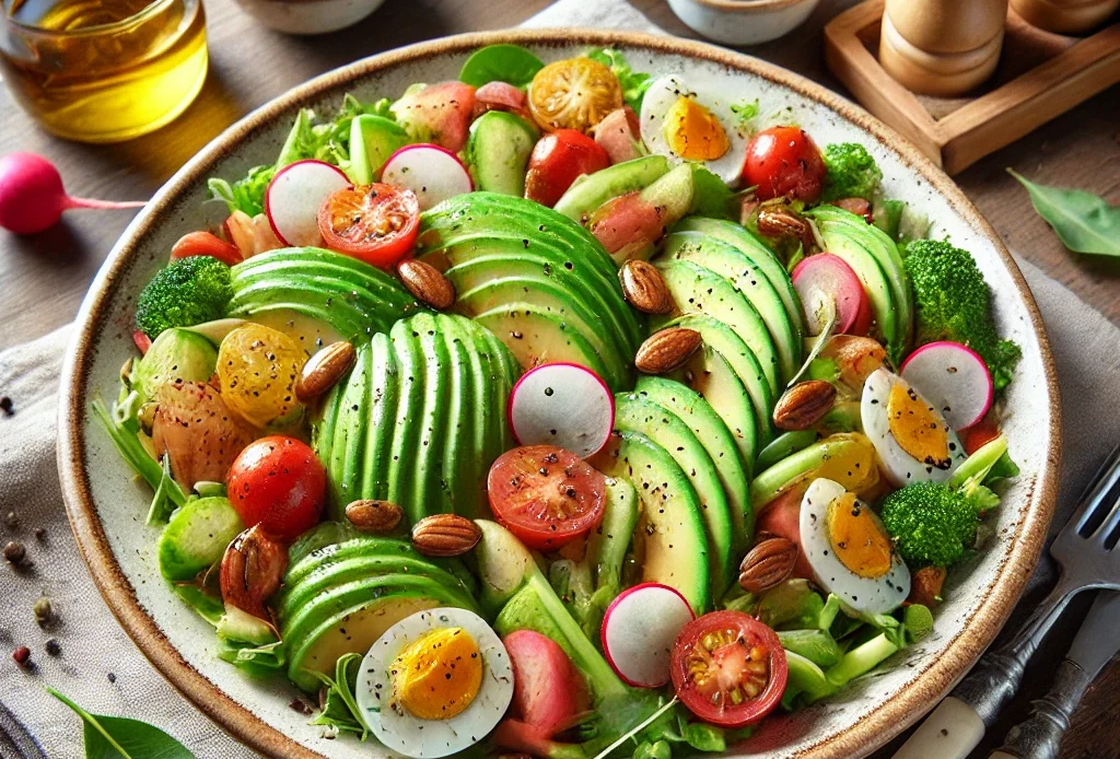 Домашна салата с авокадо и свежи зеленчуци